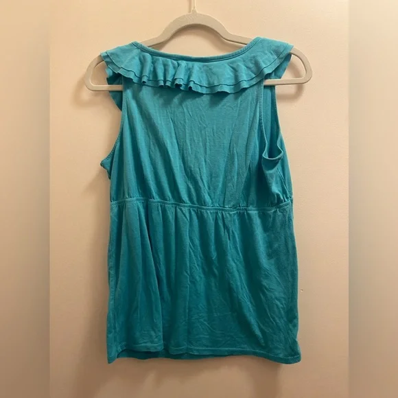 Turquoise Ruffle Tank - Picture 3 of 4